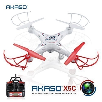 AKASO X5C 4 CH 2,4 GHz 6-Achsen Fernbedienung Quadcopter mit HD Kamera, Gyro Headless, 360-degree 3D Rolling Mode 2 RTF RC Drohne ( Bonus MicroSD Karte & Rotorblätter enthalten ) - 1