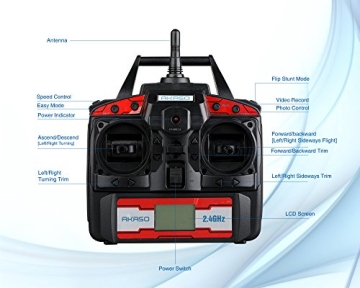 AKASO X5C 4 CH 2,4 GHz 6-Achsen Fernbedienung Quadcopter mit HD Kamera, Gyro Headless, 360-degree 3D Rolling Mode 2 RTF RC Drohne ( Bonus MicroSD Karte & Rotorblätter enthalten ) - 8