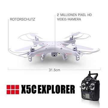GoolRC X5C Quadrocopter Drohne Weiß 2,4Ghz mit HD Kamera 3D + 4* 600mAh GoolRC Ersatzakku - 2