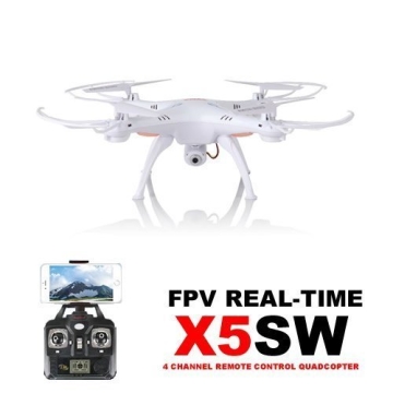 HB HOMEBOAT®Syma X5SW Wifi FPV Video Live-Übertragung Neueste RC Quadcopter UAV Drone RTF UFO mit FPV Kamera (weiß, Mode 2) +HB HOMEBOAT Akku 2pcs + Geschenk HB HOMEBOAT Motor-Set - 2