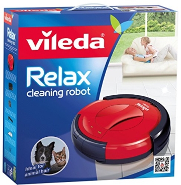 Vileda 142861 Relax - Saugroboter zur Zwischendurchreinigung - besonders leise und schonend zu Möbelstücken - für glatte Böden & kurzflorige Teppiche - 2
